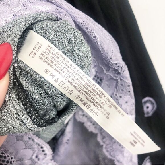 FREE PEOPLE | INTIMATELY On Board Black Paisley Bell Sleeve Bodysuit Women’s S - Picture 14 of 15